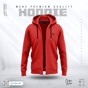 Premium Zipper Hoodie - Crimson Red