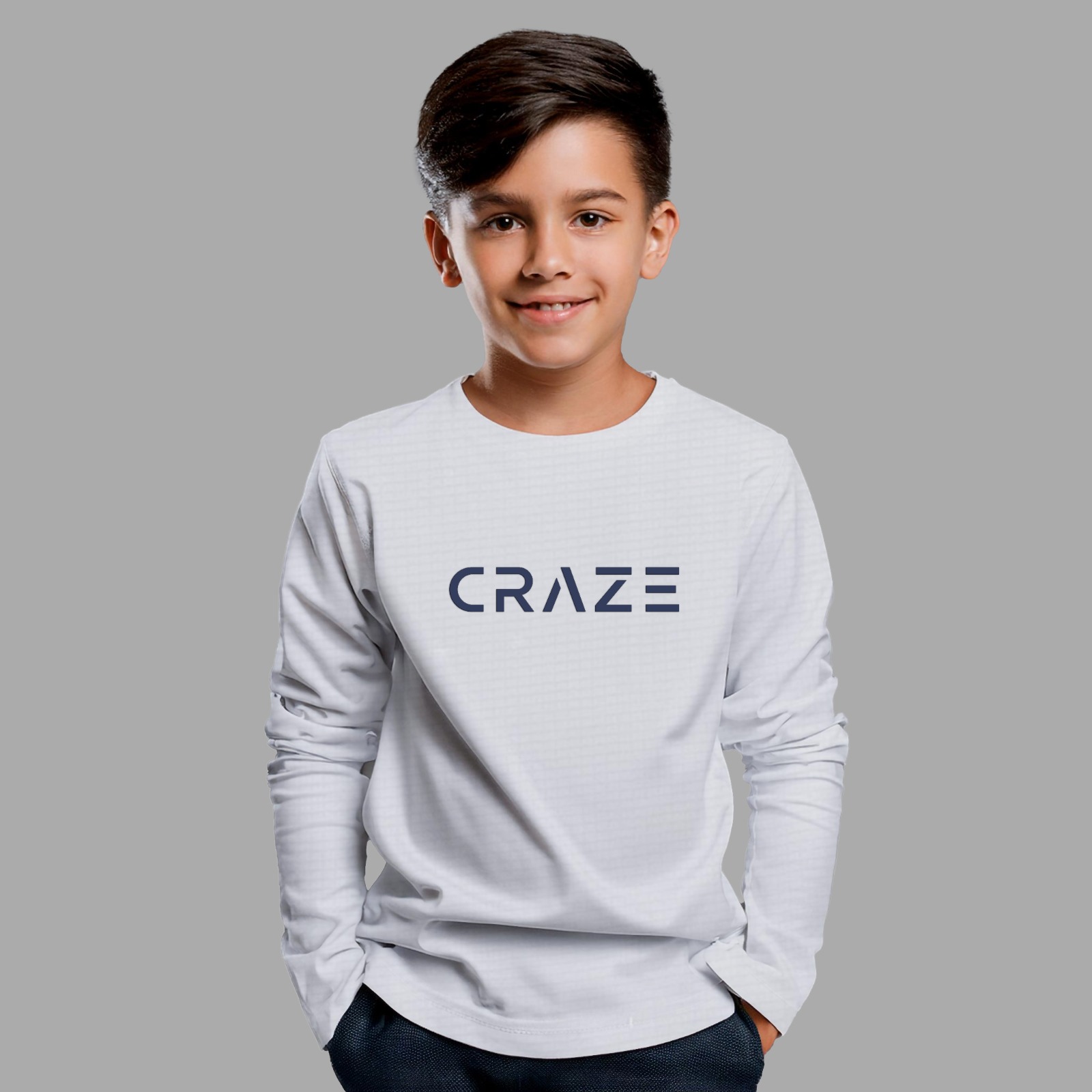 Boys Long Sleeve T-Shirt - Off White