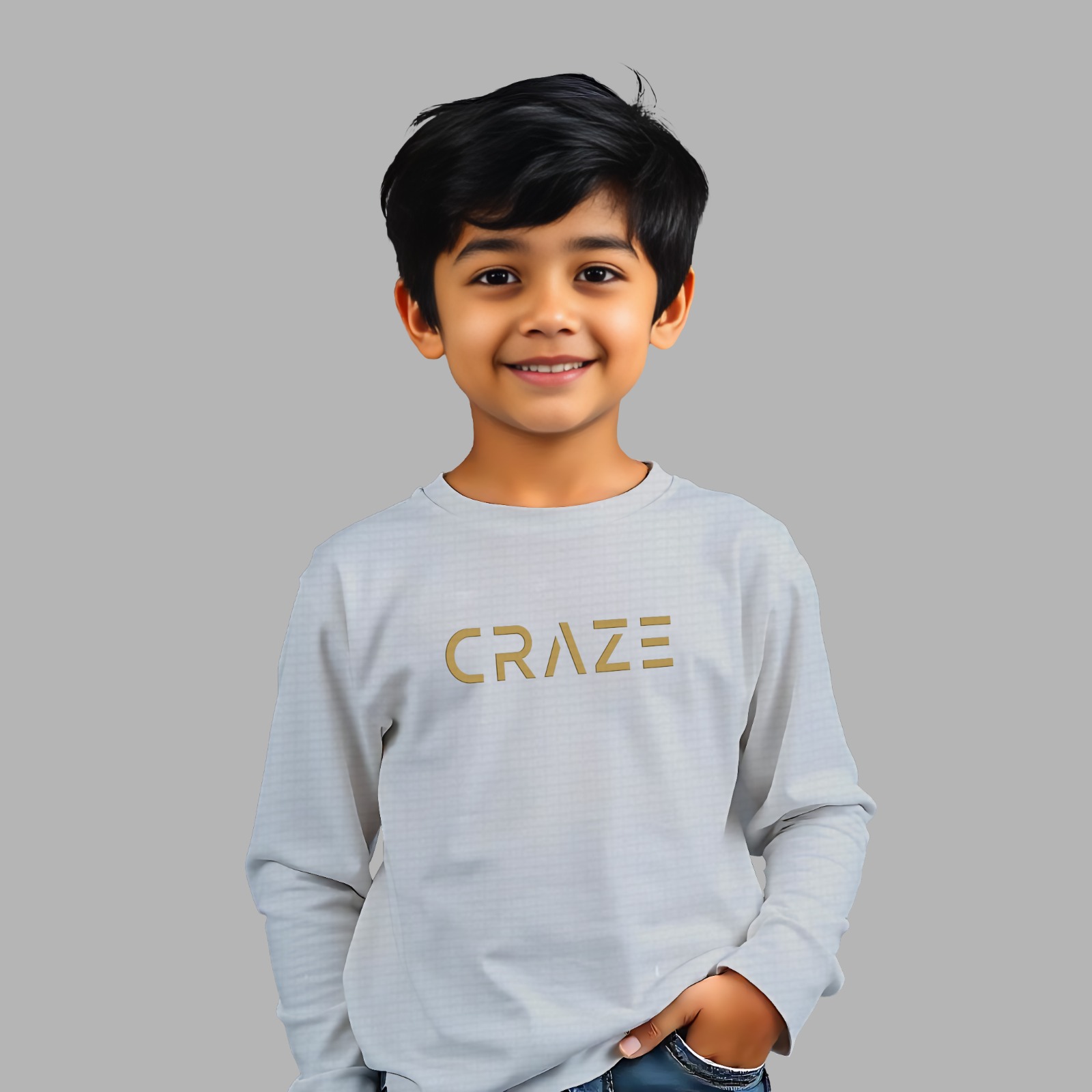 Boys Long Sleeve T-Shirt - Cream White