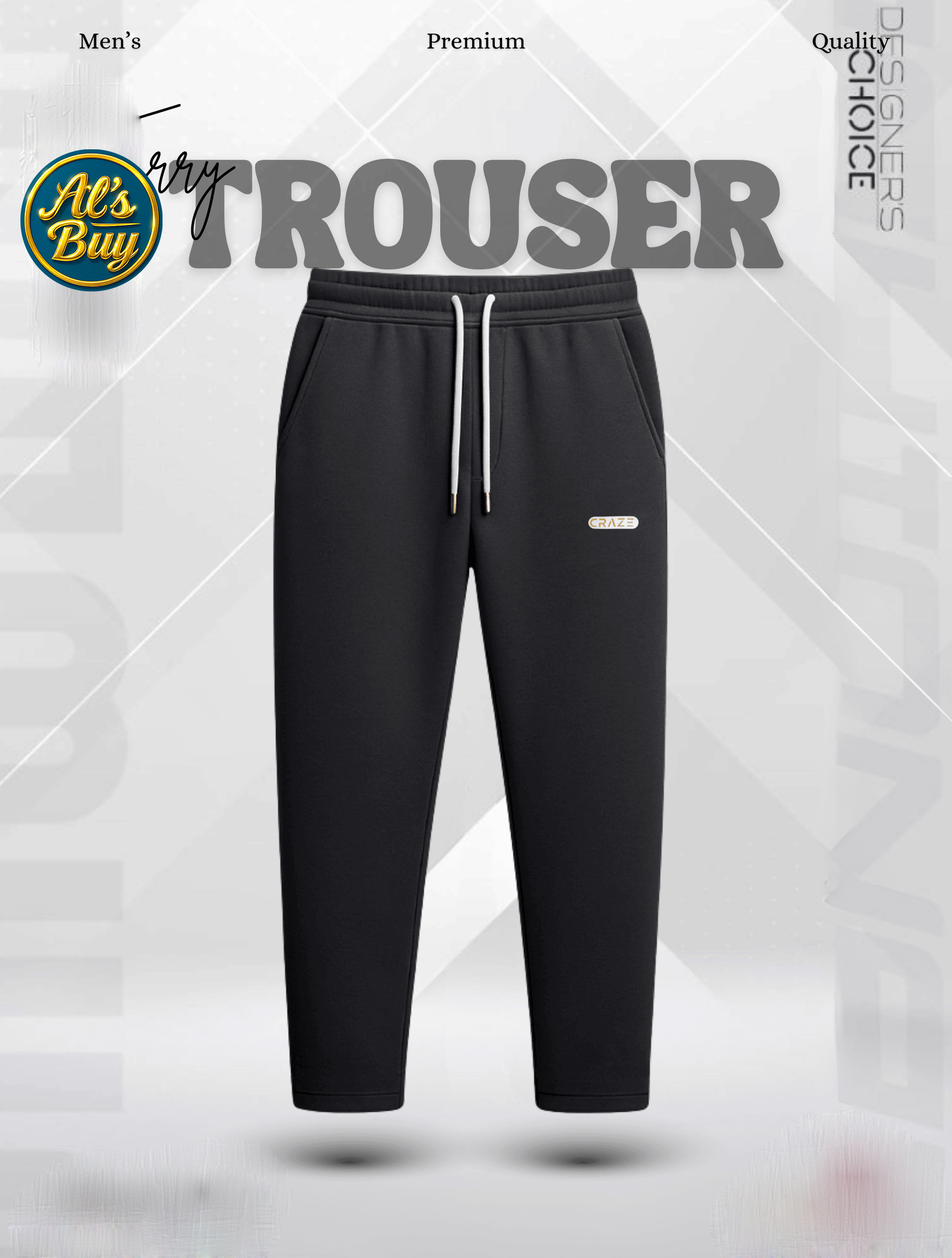 Men's Terry Trouser - Black