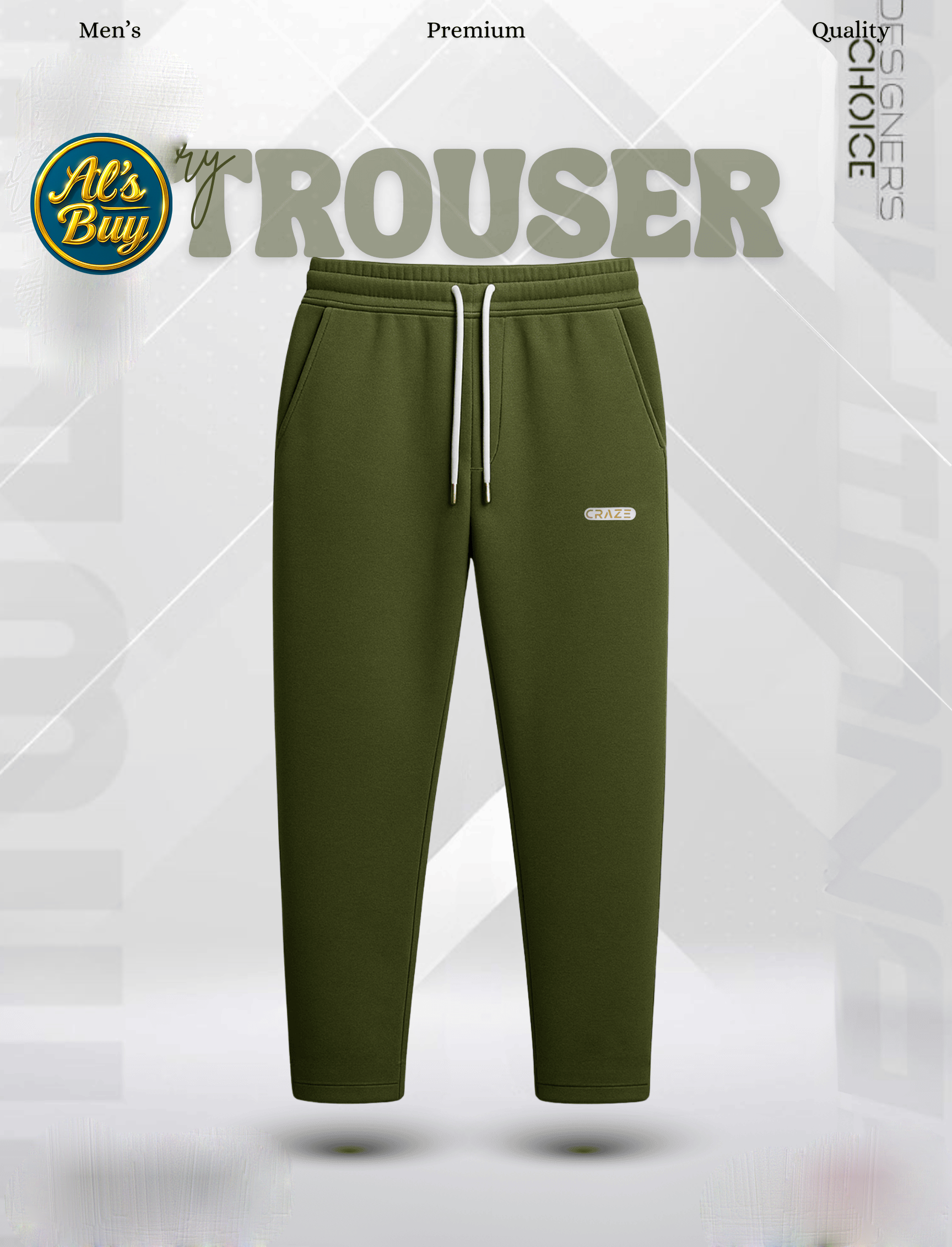 Men's Terry Trouser - Teal Green