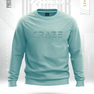 Premium Sweat Shirt Waffle Knit(Flower Blue)
