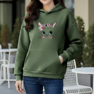 Premium Comfortable Printed Ladies Winter Hoodie