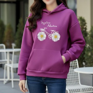 Premium Comfortable Printed Ladies Winter Hoodie
