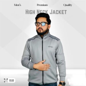 Premium High Neck Jacket-Deep Grey