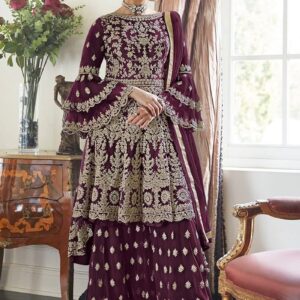 রেডিমেড জর্জেট এমব্রয়ডারি পার্টি ড্রেস