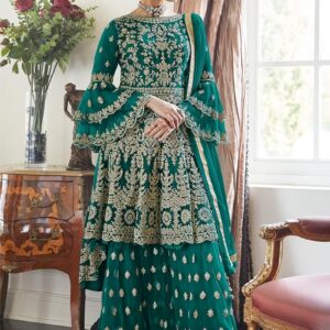 রেডিমেড জর্জেট এমব্রয়ডারি পার্টি ড্রেস