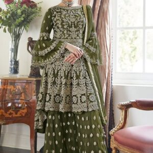 রেডিমেড জর্জেট এমব্রয়ডারি পার্টি ড্রেস