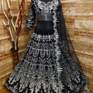 রেডিমেড জর্জেট এমব্রয়ডারি পার্টি ড্রেস