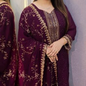 Georgette Embroidered Four-Piece Set